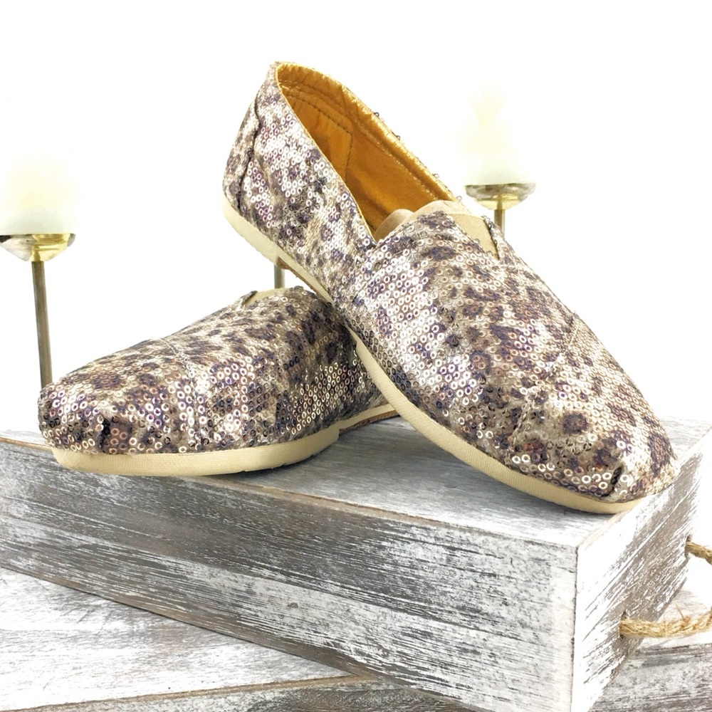Sequin Cheetah Print Toms